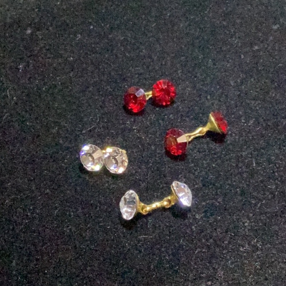 2 Pairs of Vintage Woman’s Crystal Cufflinks - Absolutely Beautiful & Timeless!